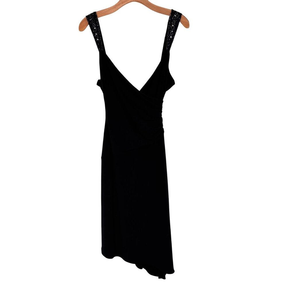 Laundry Shelli Segal Black Sleeveless  Dress Sequin Straps size 10 new